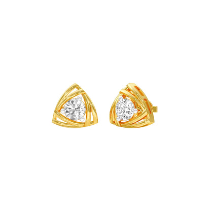 Prism Rolls Diamond Stud Earrings 18 KT / Yellow Gold
