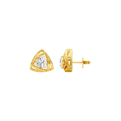 Prism Rolls Diamond Stud Earrings 18 KT / Yellow Gold