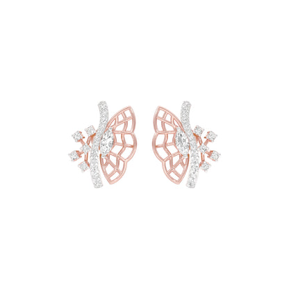 Flying Wings Diamond Stud Earrings 18 KT / Rose Gold
