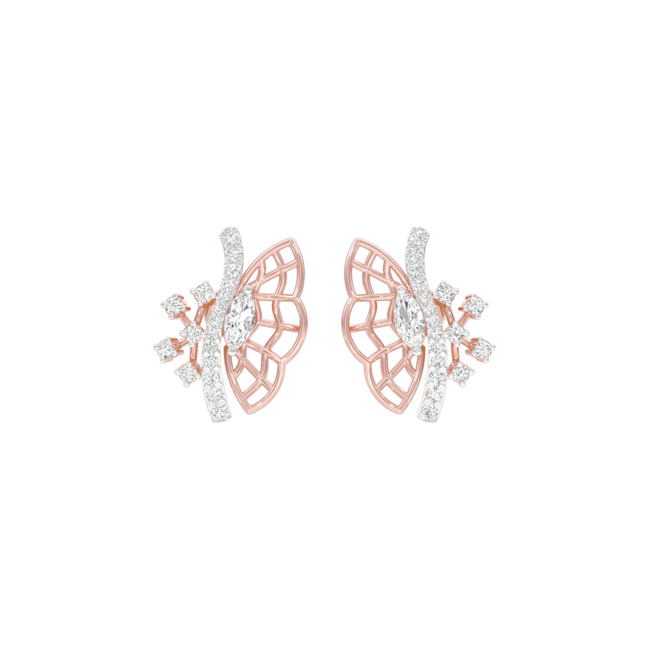Flying Wings Diamond Stud Earrings 18 KT / Rose Gold