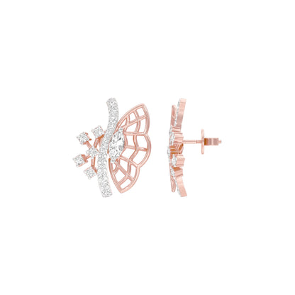 Flying Wings Diamond Stud Earrings 18 KT / Rose Gold