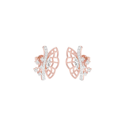 Flying Wings Diamond Stud Earrings 18 KT / Rose Gold