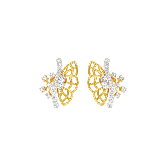 Flying Wings Diamond Stud Earrings 18 KT / Yellow Gold