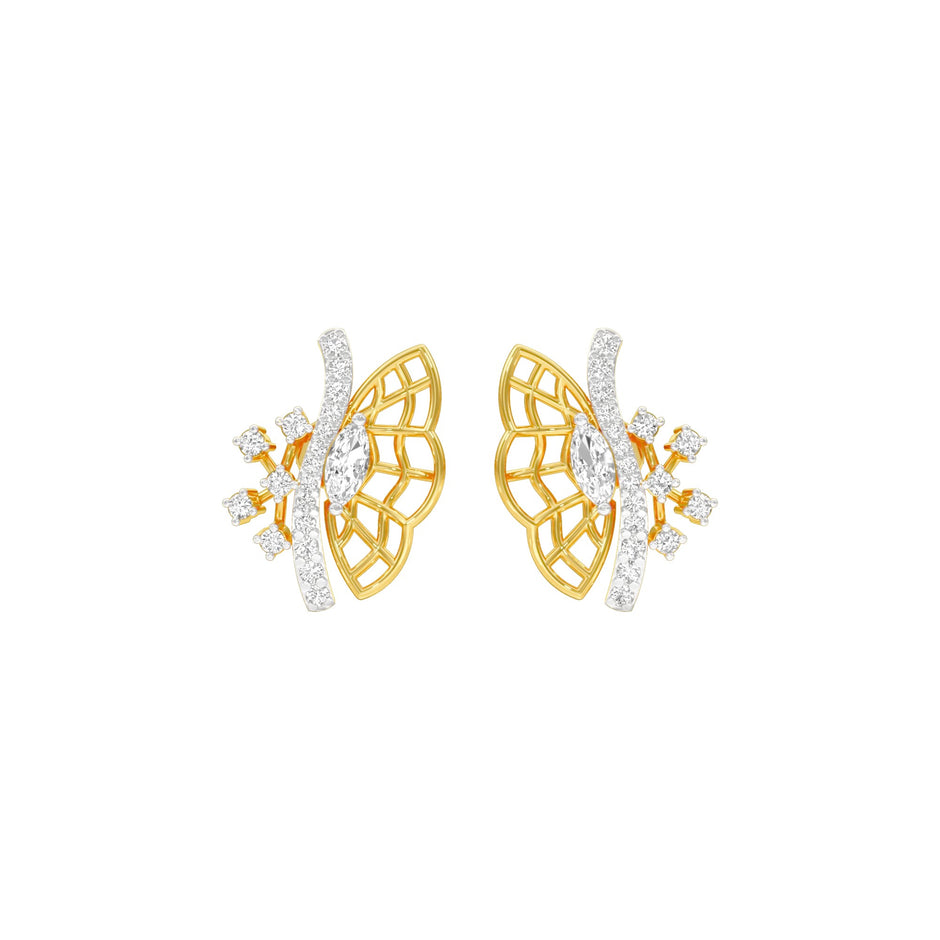 Flying Wings Diamond Stud Earrings 18 KT / Yellow Gold