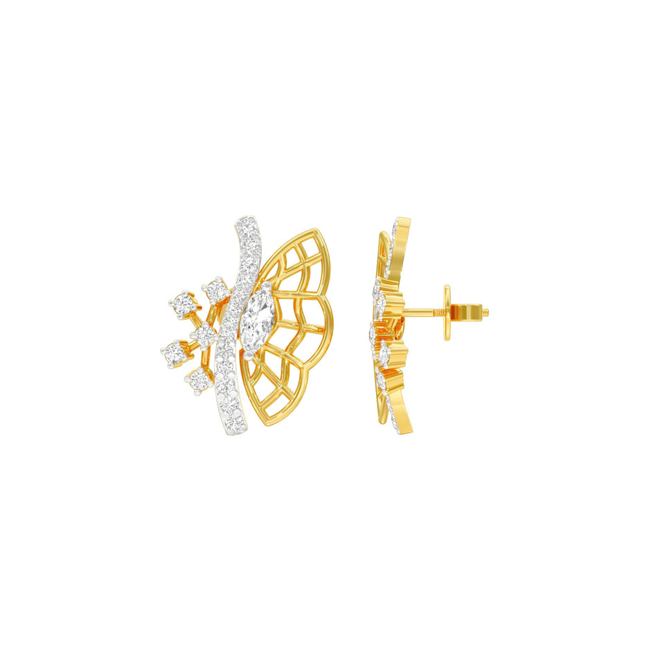 Flying Wings Diamond Stud Earrings 18 KT / Yellow Gold