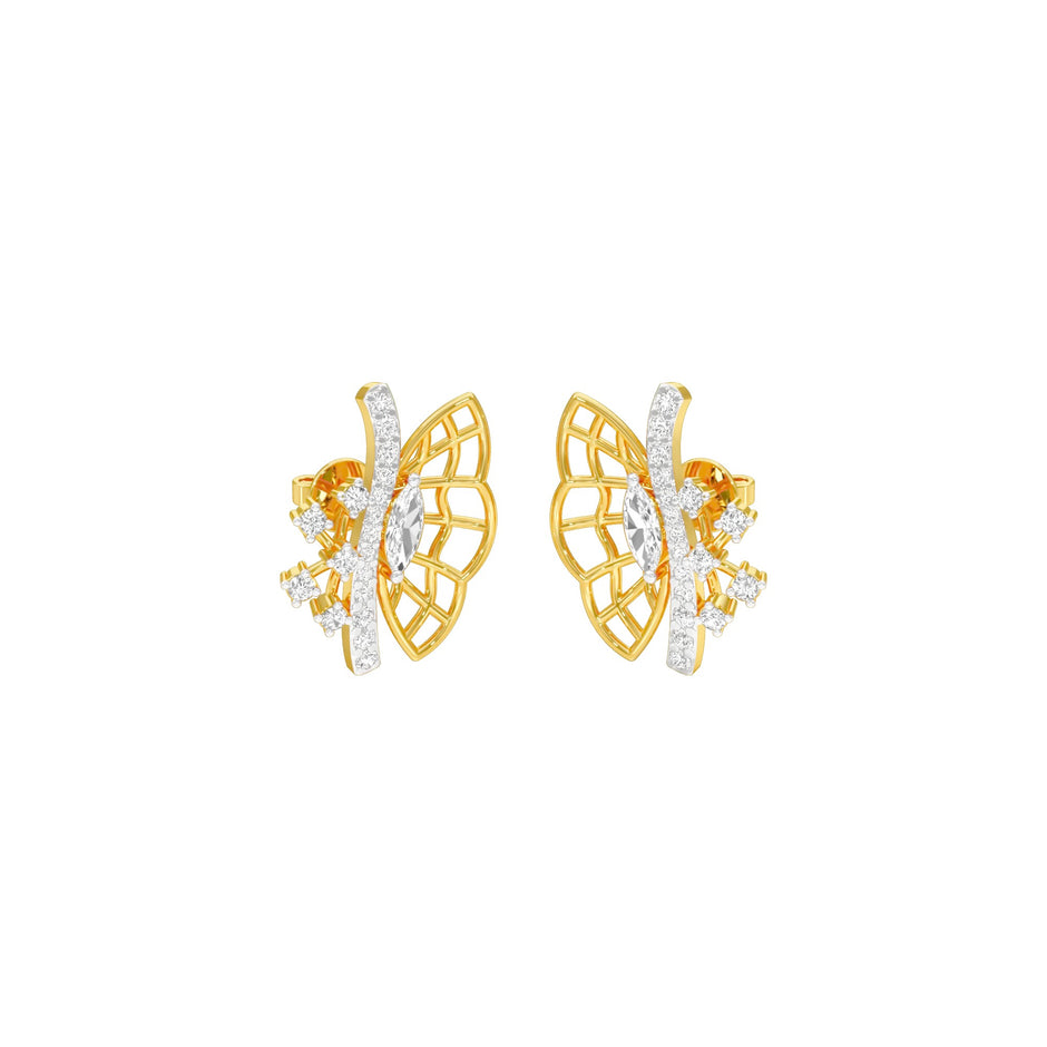 Flying Wings Diamond Stud Earrings 18 KT / Yellow Gold