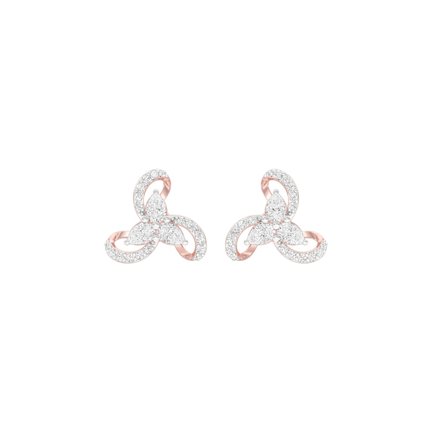 Bloom Luxe Diamond Stud Earrings 18 KT / Rose Gold