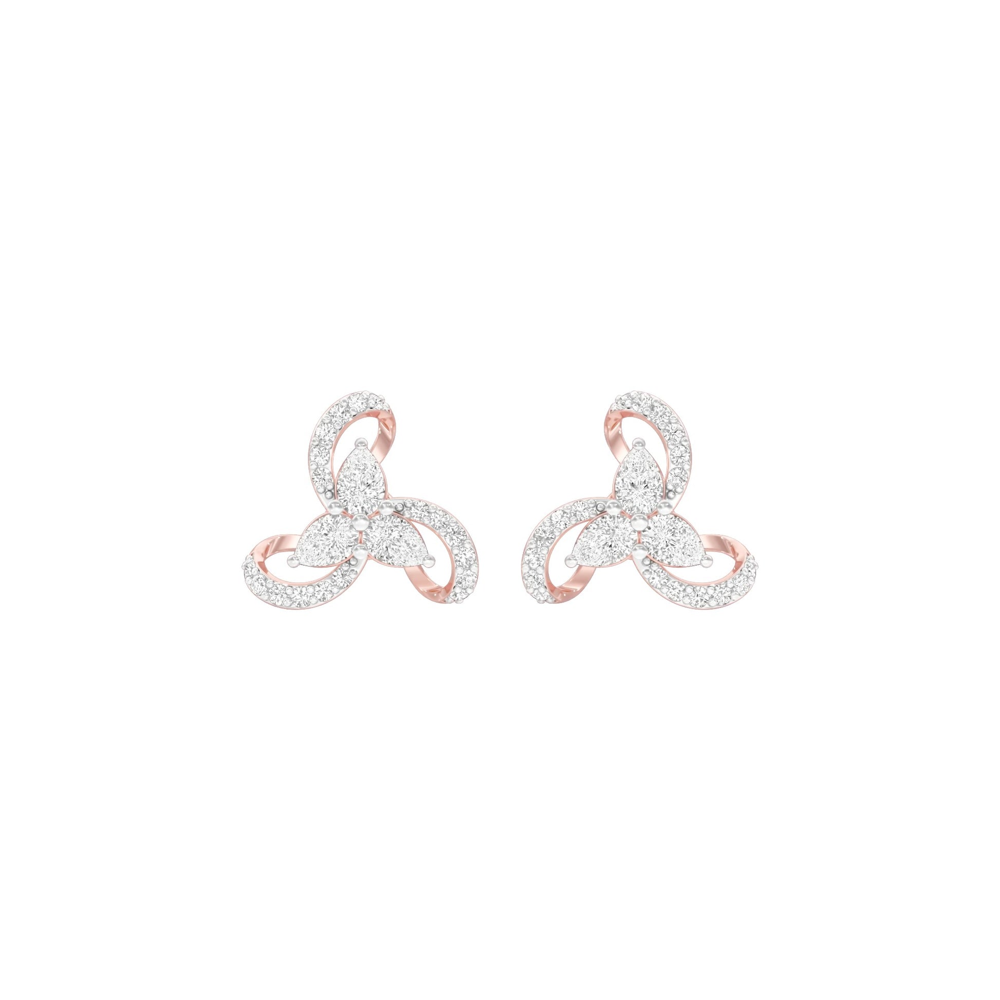 Bloom Luxe Diamond Stud Earrings 18 KT / Rose Gold