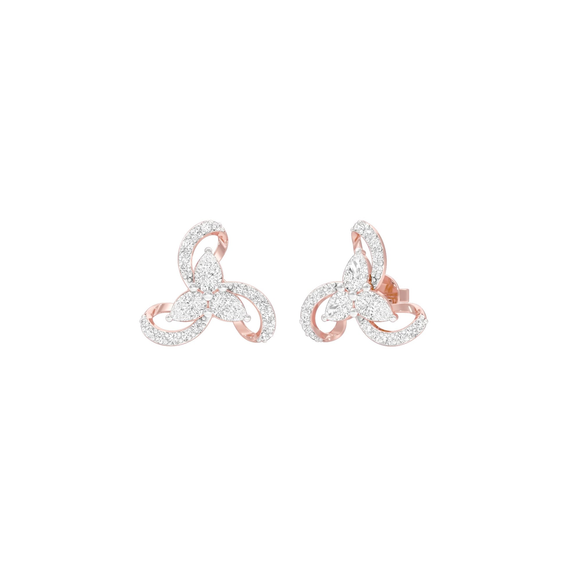 Bloom Luxe Diamond Stud Earrings 18 KT / Rose Gold