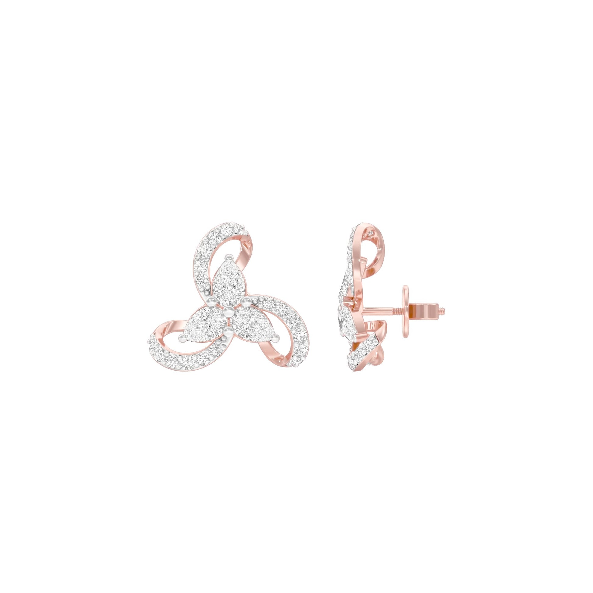 Bloom Luxe Diamond Stud Earrings 18 KT / Rose Gold