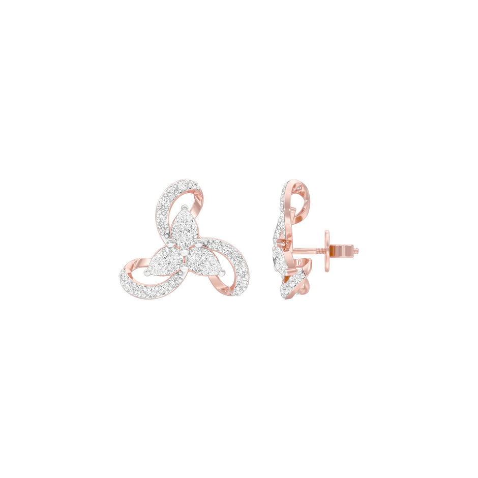 Bloom Luxe Diamond Stud Earrings 18 KT / Rose Gold