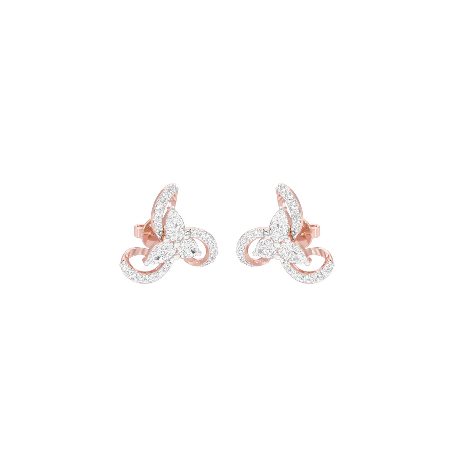 Bloom Luxe Diamond Stud Earrings 18 KT / Rose Gold