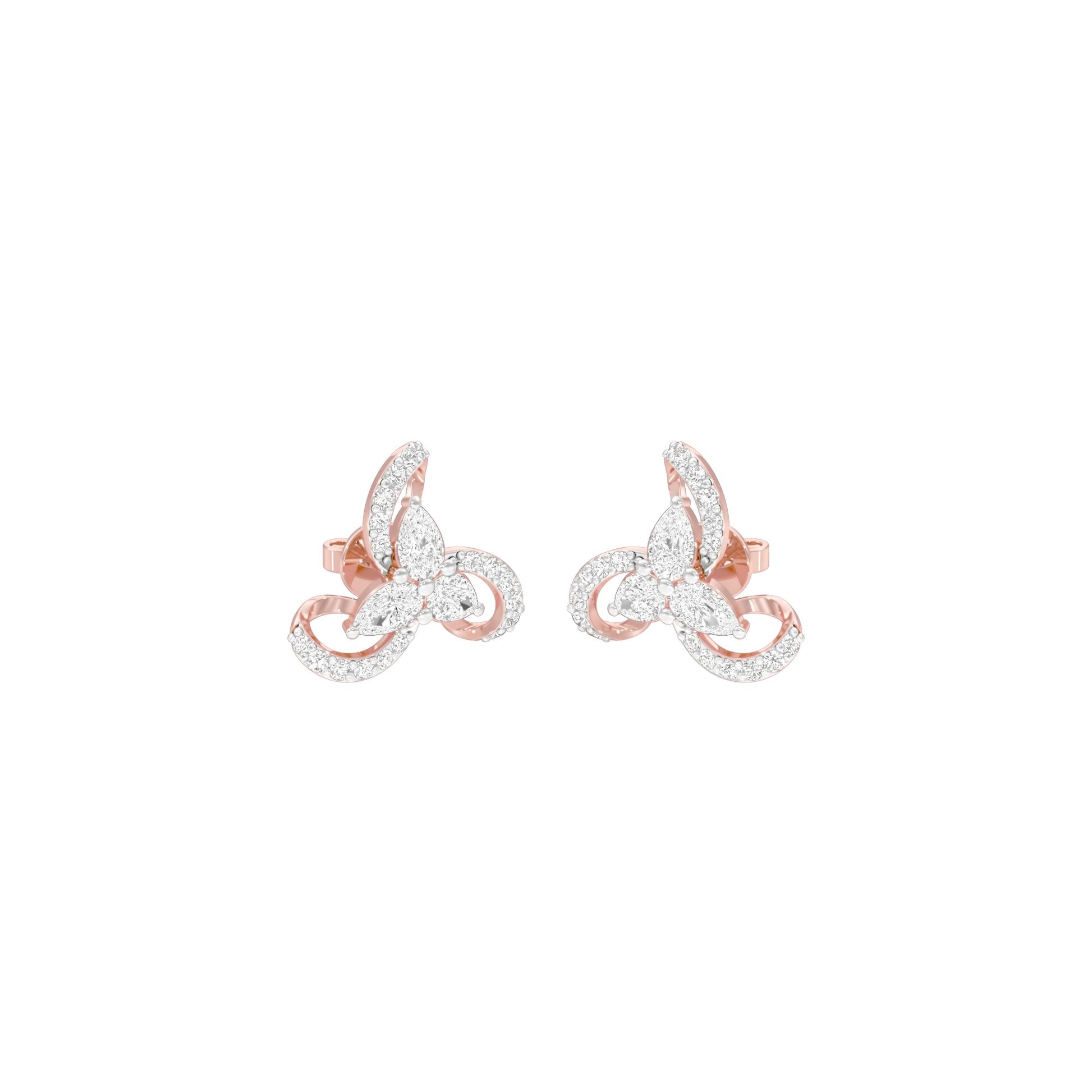 Bloom Luxe Diamond Stud Earrings 18 KT / Rose Gold