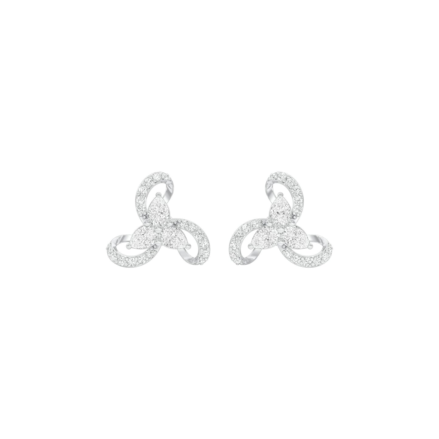 Bloom Luxe Diamond Stud Earrings 18 KT / White Gold