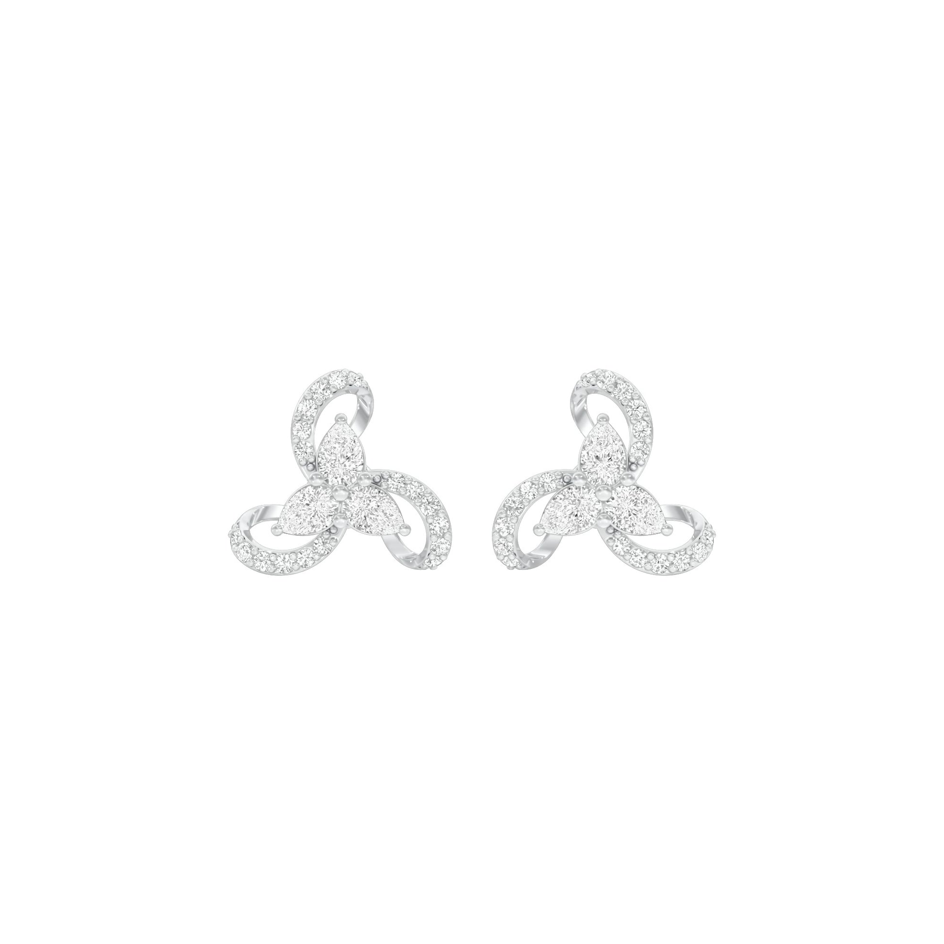 Bloom Luxe Diamond Stud Earrings 18 KT / White Gold