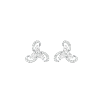 Bloom Luxe Diamond Stud Earrings 18 KT / White Gold