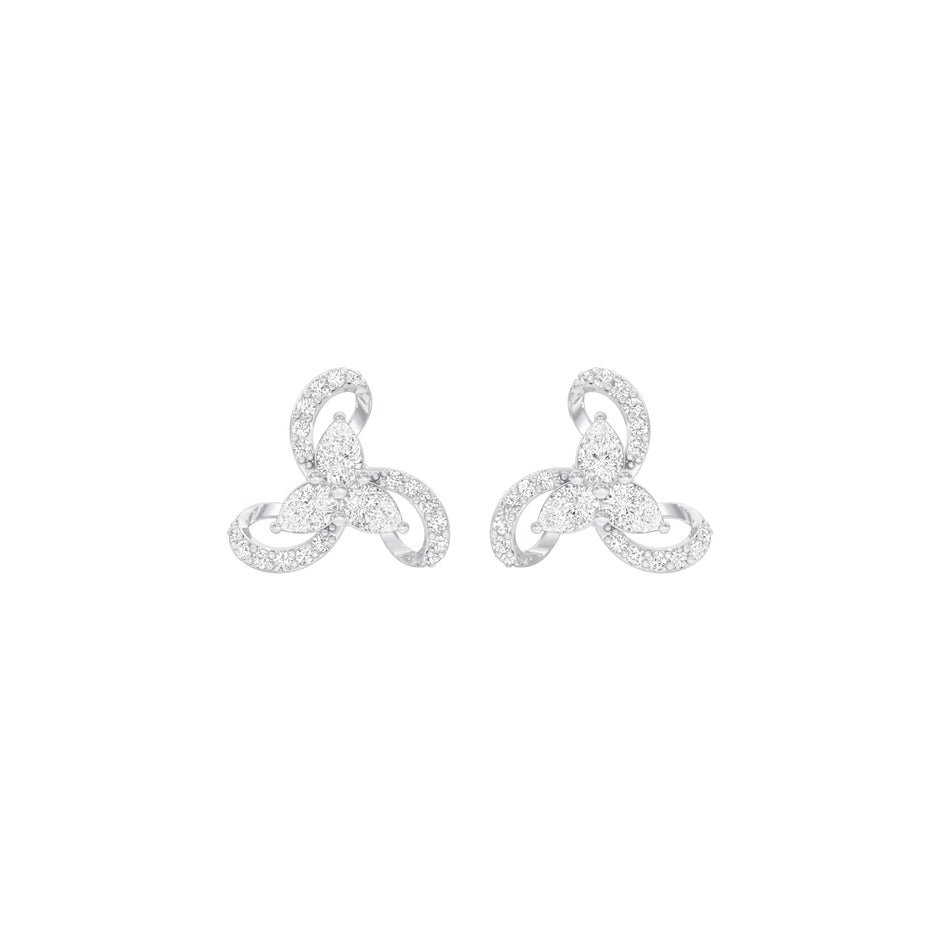 Bloom Luxe Diamond Stud Earrings 18 KT / White Gold