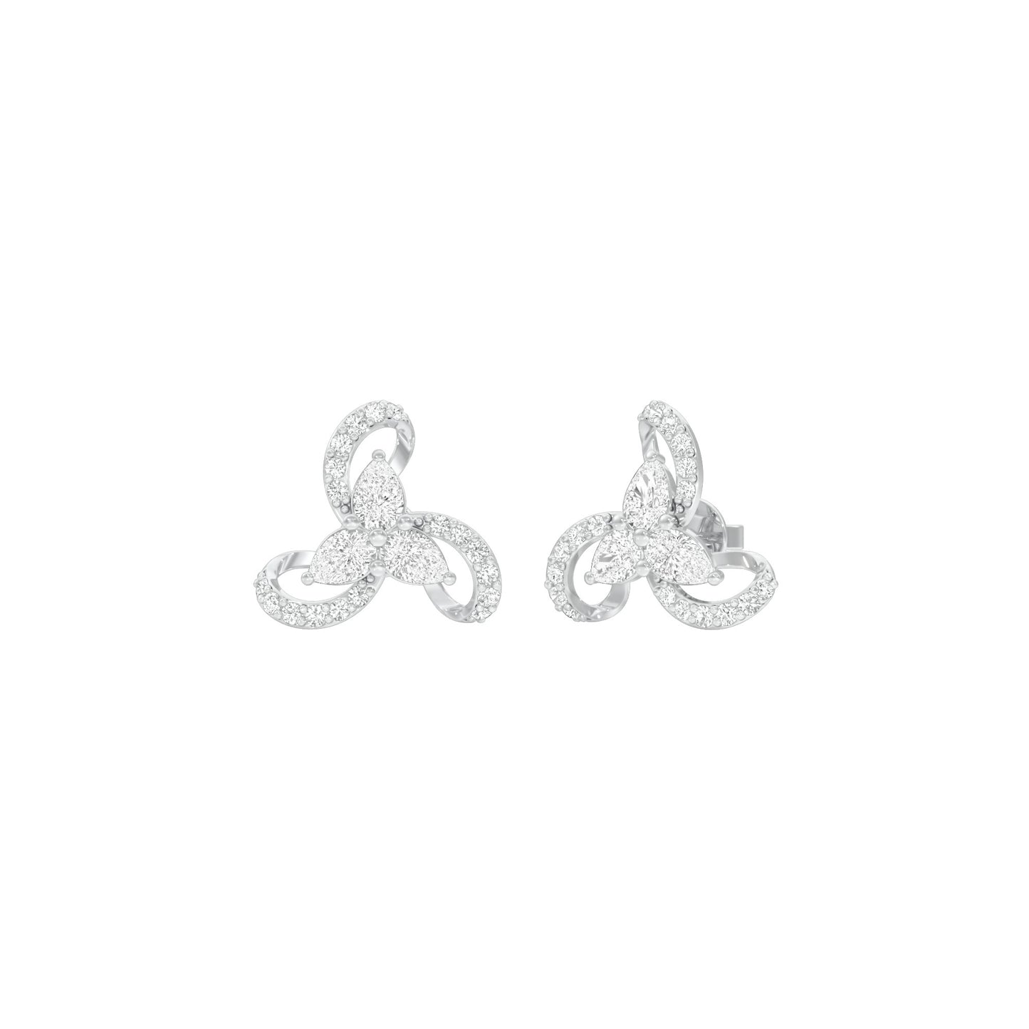 Bloom Luxe Diamond Stud Earrings 18 KT / White Gold