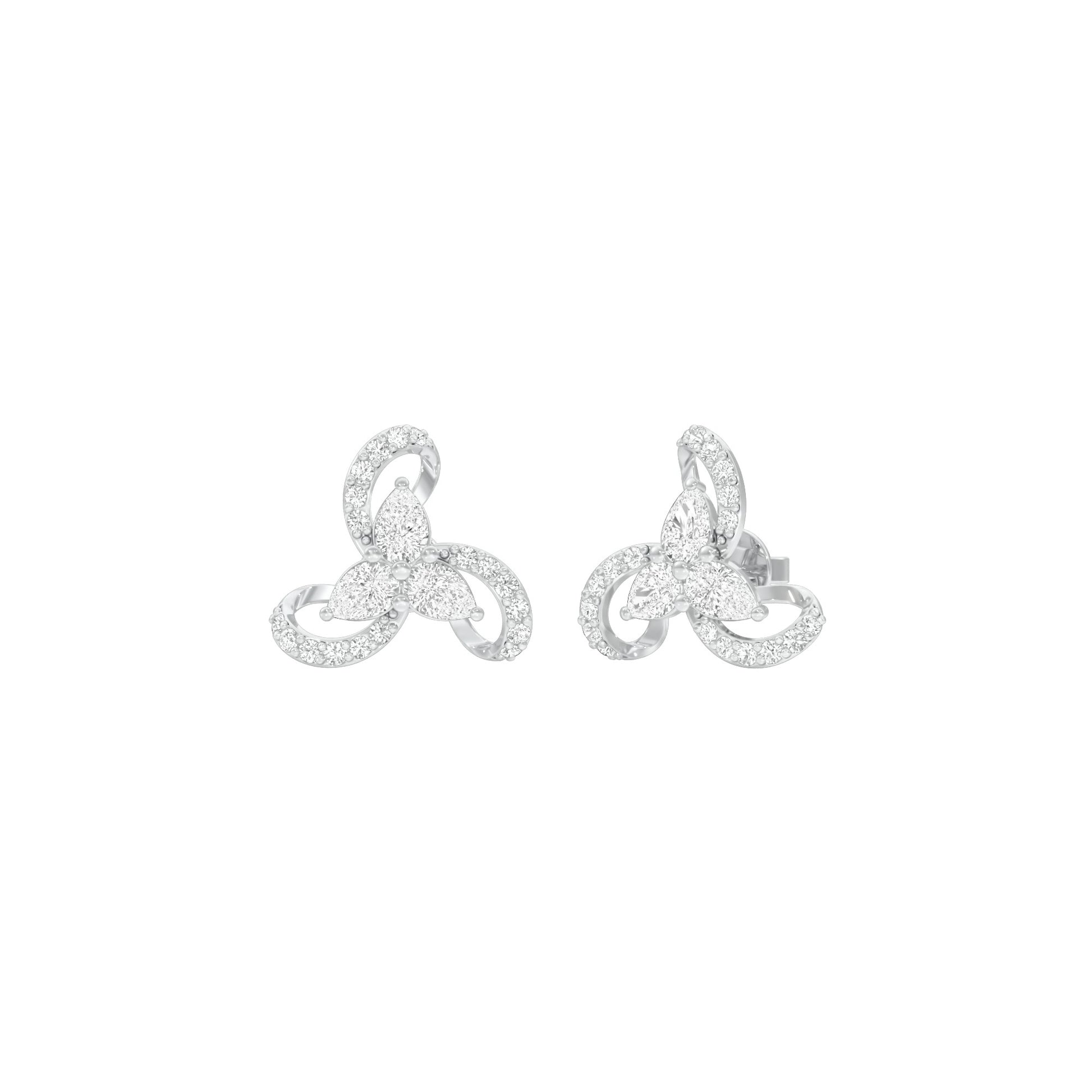 Bloom Luxe Diamond Stud Earrings 18 KT / White Gold