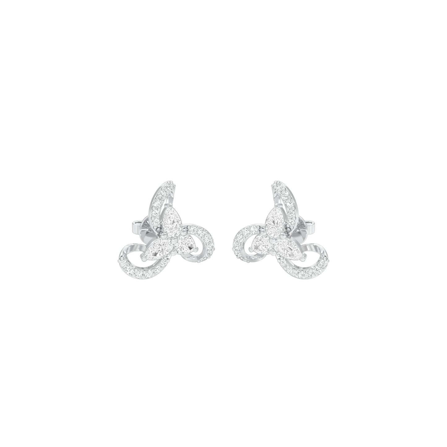 Bloom Luxe Diamond Stud Earrings 18 KT / White Gold