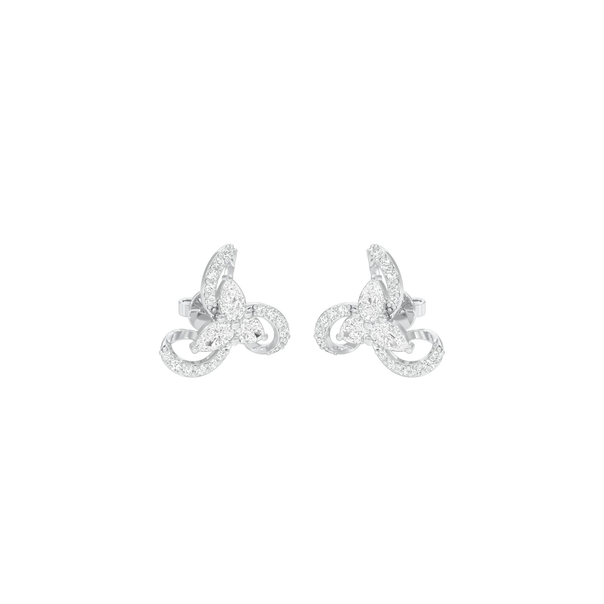 Bloom Luxe Diamond Stud Earrings 18 KT / White Gold