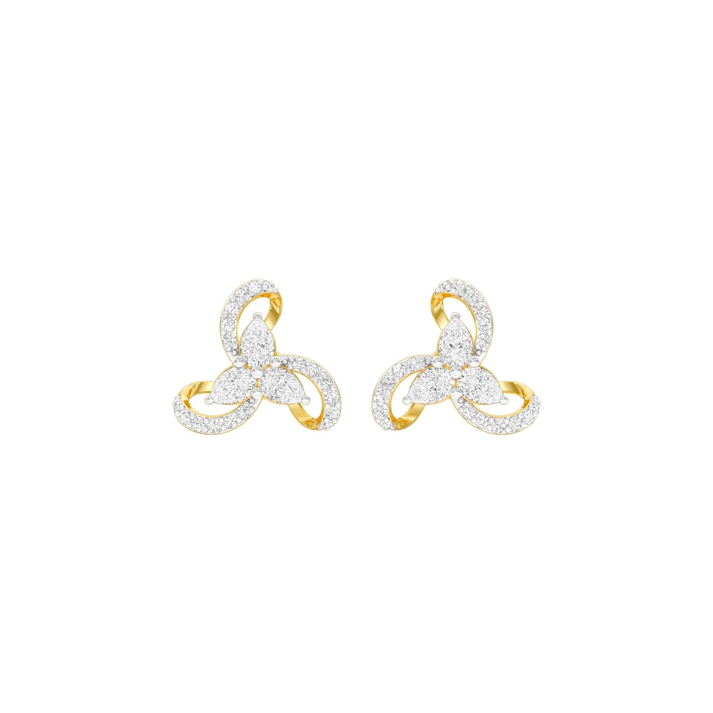 Bloom Luxe Diamond Stud Earrings 18 KT / Yellow Gold