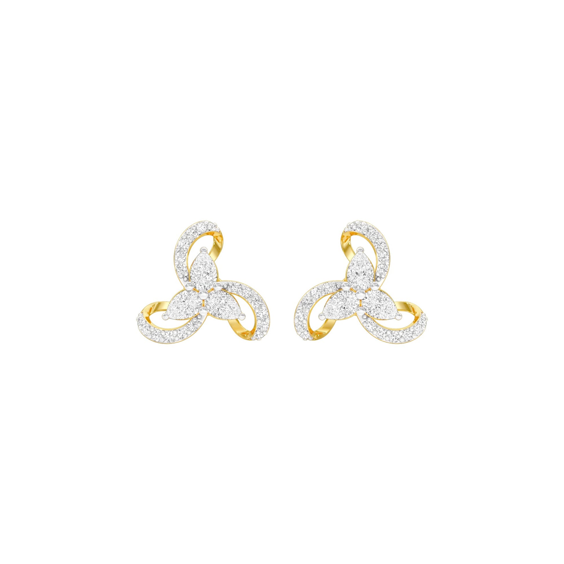 Bloom Luxe Diamond Stud Earrings 18 KT / Yellow Gold