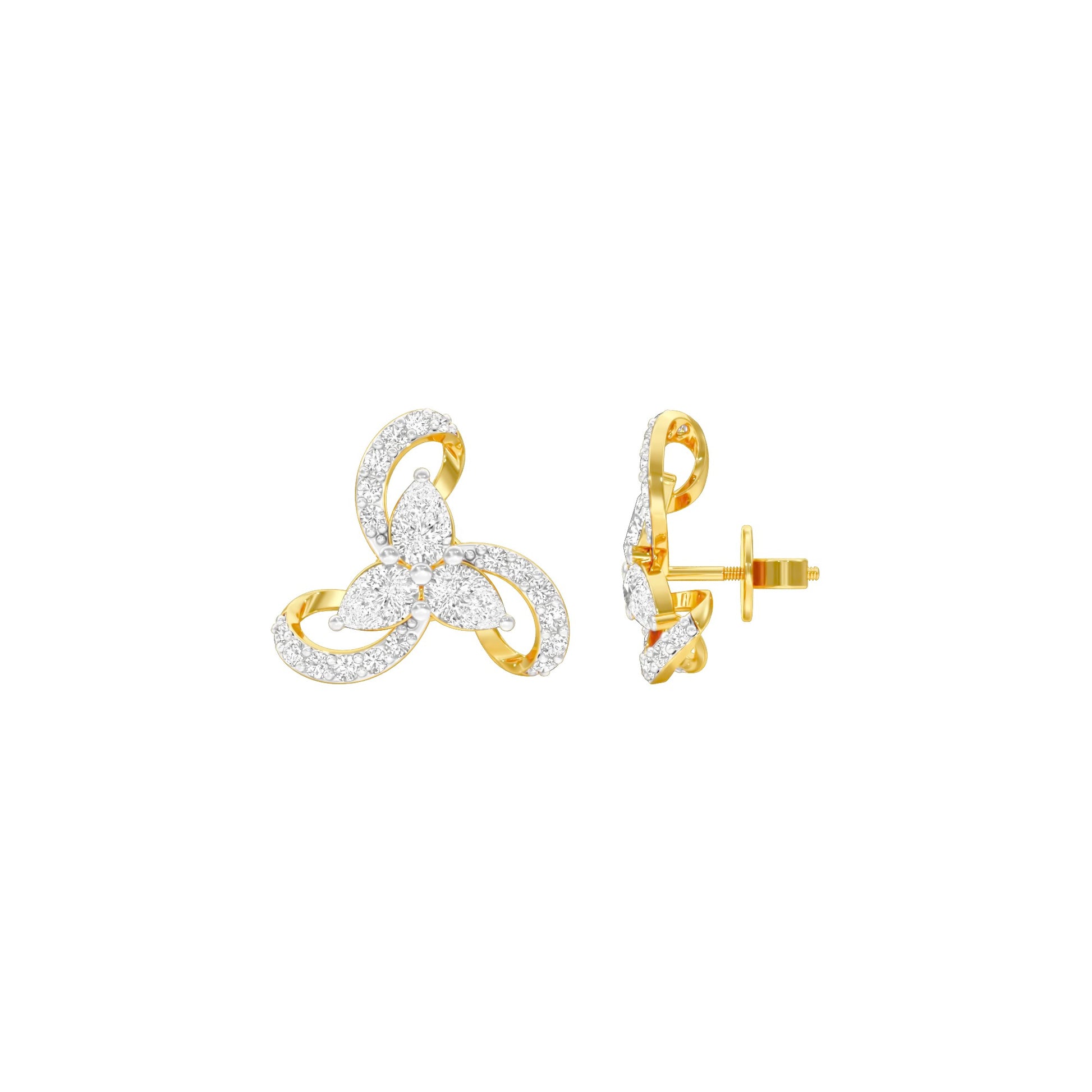 Bloom Luxe Diamond Stud Earrings 18 KT / Yellow Gold