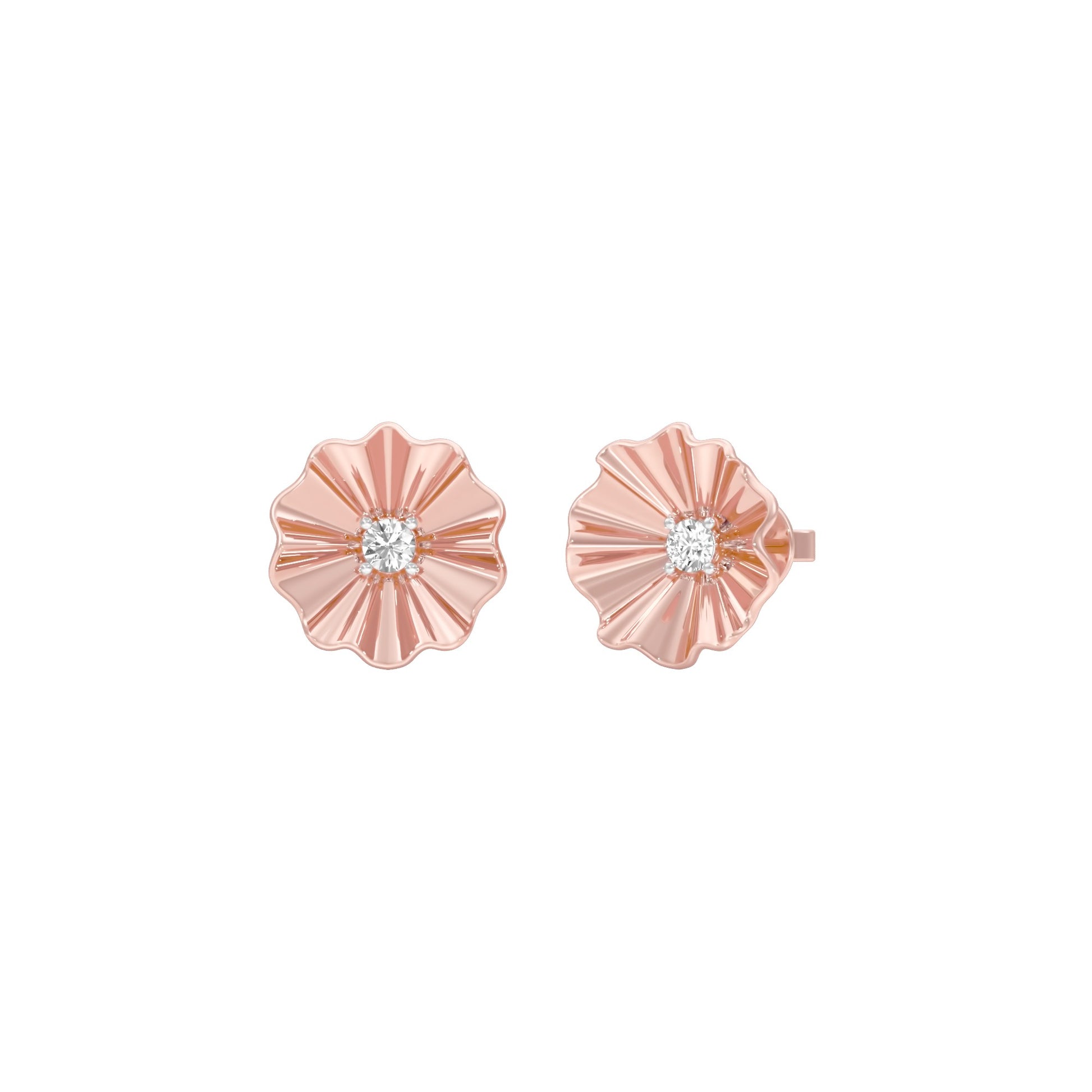 Sunflare Diamond Stud Earrings 18 KT / Rose Gold