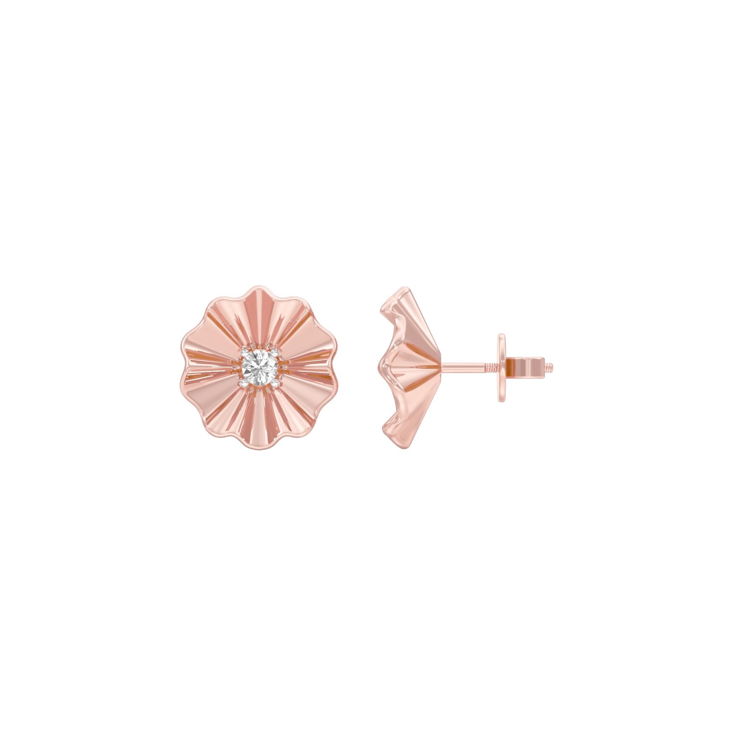 Sunflare Diamond Stud Earrings 18 KT / Rose Gold