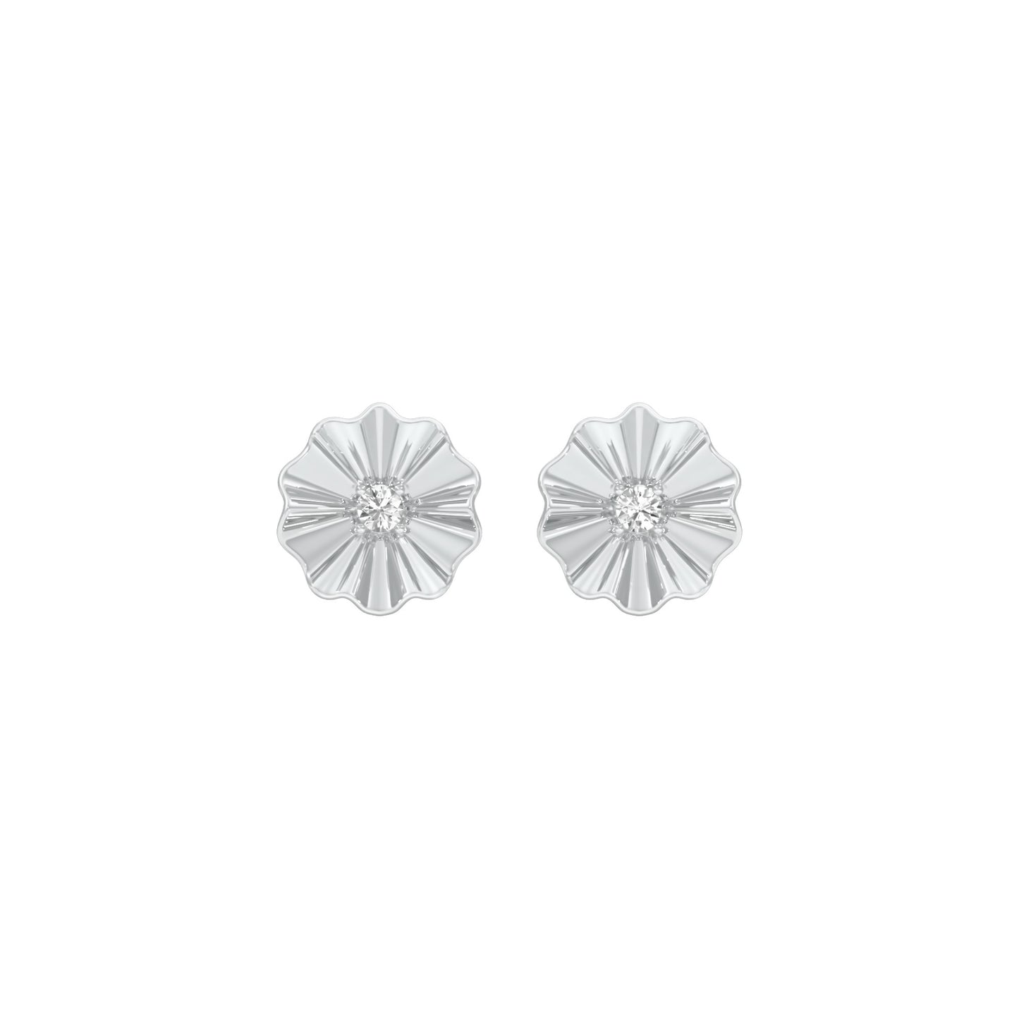Sunflare Diamond Stud Earrings 18 KT / White Gold