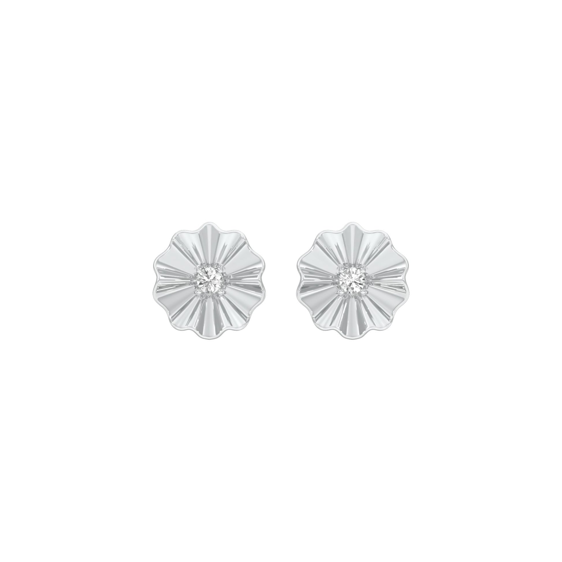Sunflare Diamond Stud Earrings 18 KT / White Gold