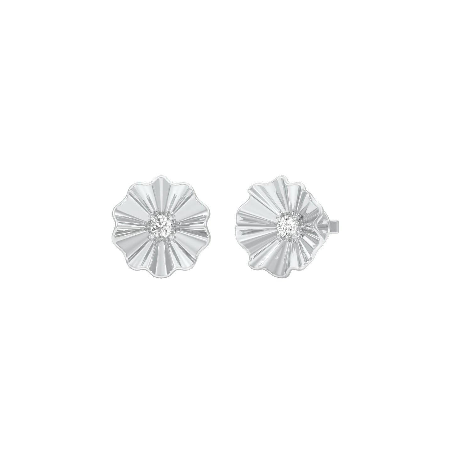 Sunflare Diamond Stud Earrings 18 KT / White Gold