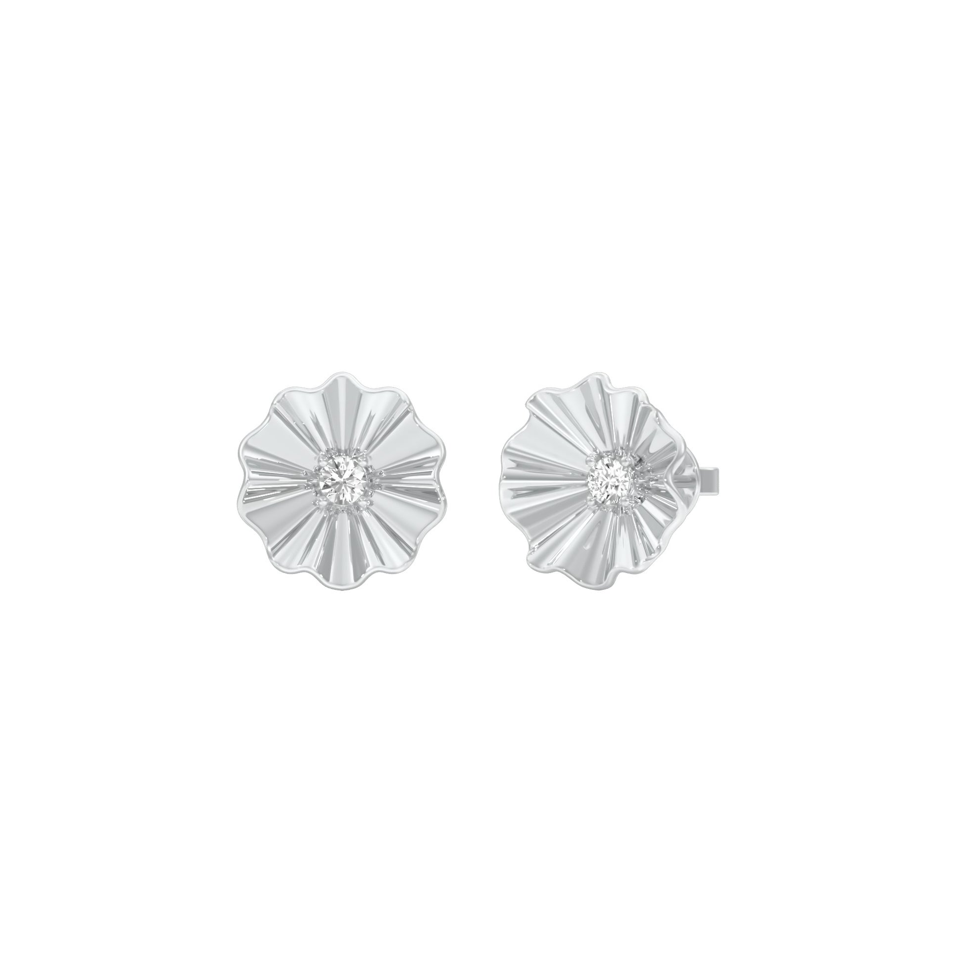 Sunflare Diamond Stud Earrings 18 KT / White Gold