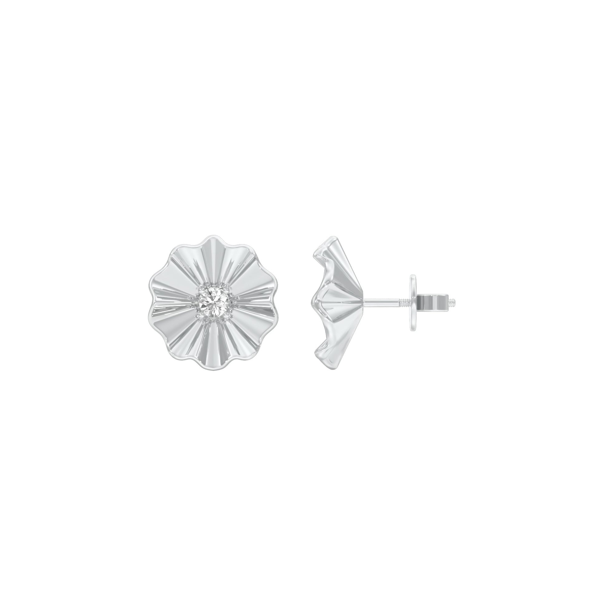 Sunflare Diamond Stud Earrings 18 KT / White Gold