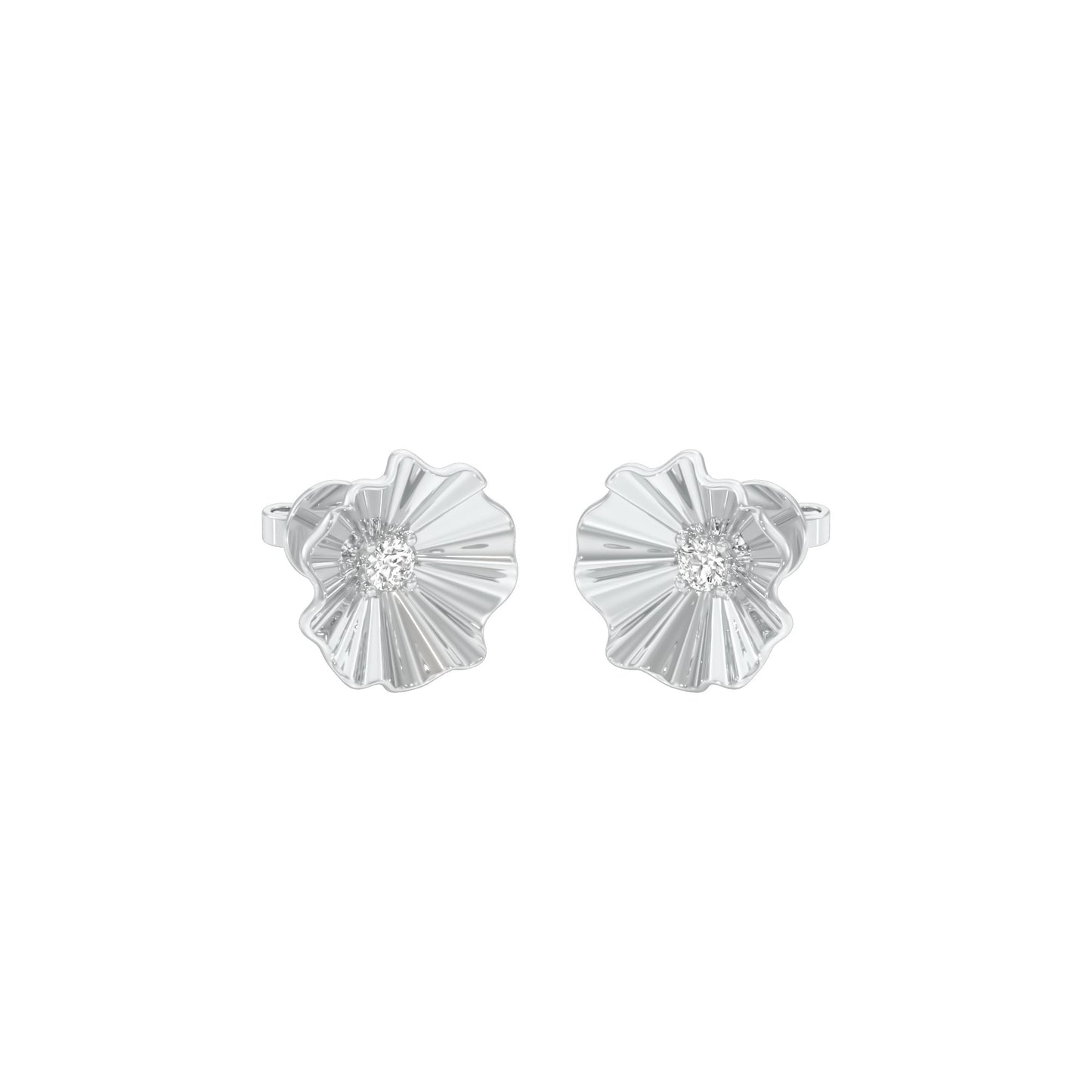 Sunflare Diamond Stud Earrings 18 KT / White Gold