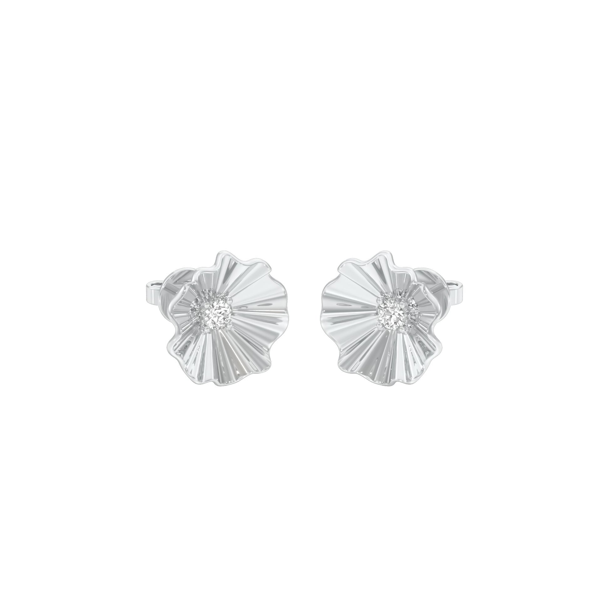 Sunflare Diamond Stud Earrings 18 KT / White Gold