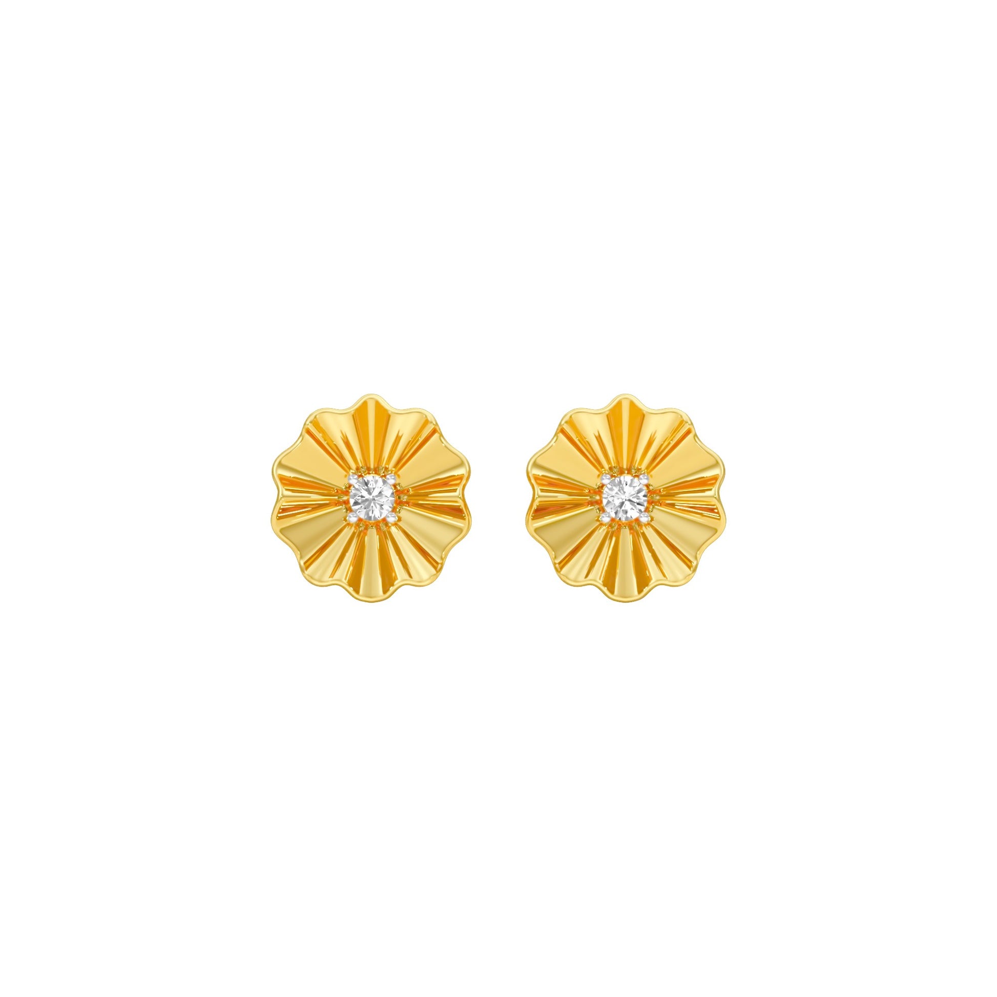 Sunflare Diamond Stud Earrings 18 KT / Yellow Gold