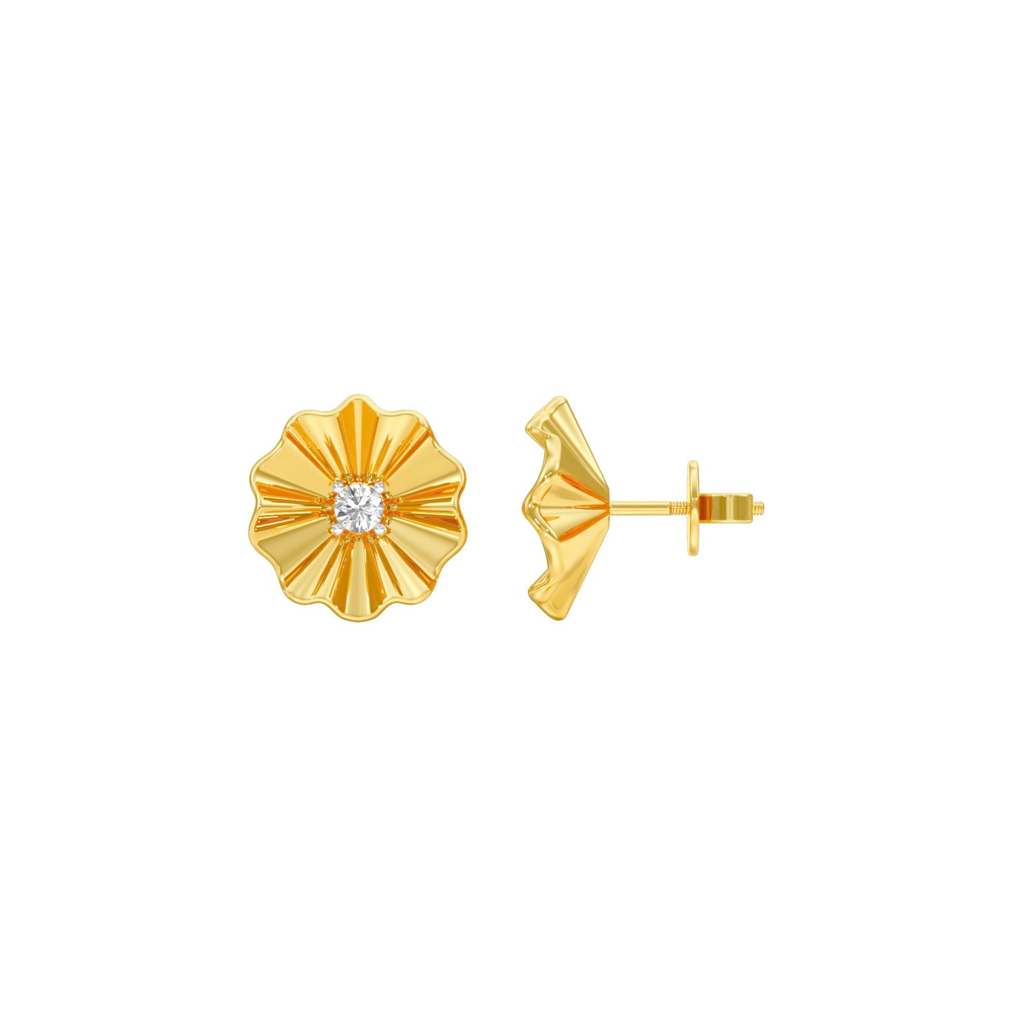Sunflare Diamond Stud Earrings 18 KT / Yellow Gold