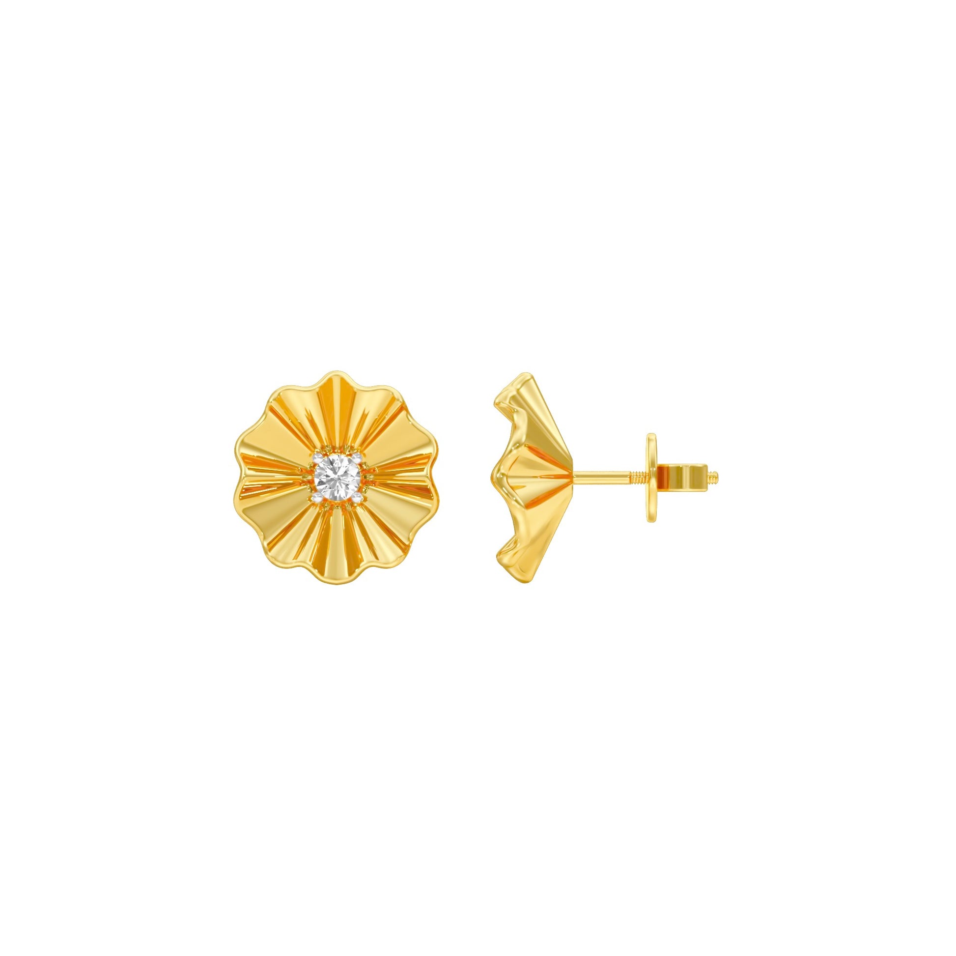 Sunflare Diamond Stud Earrings 18 KT / Yellow Gold