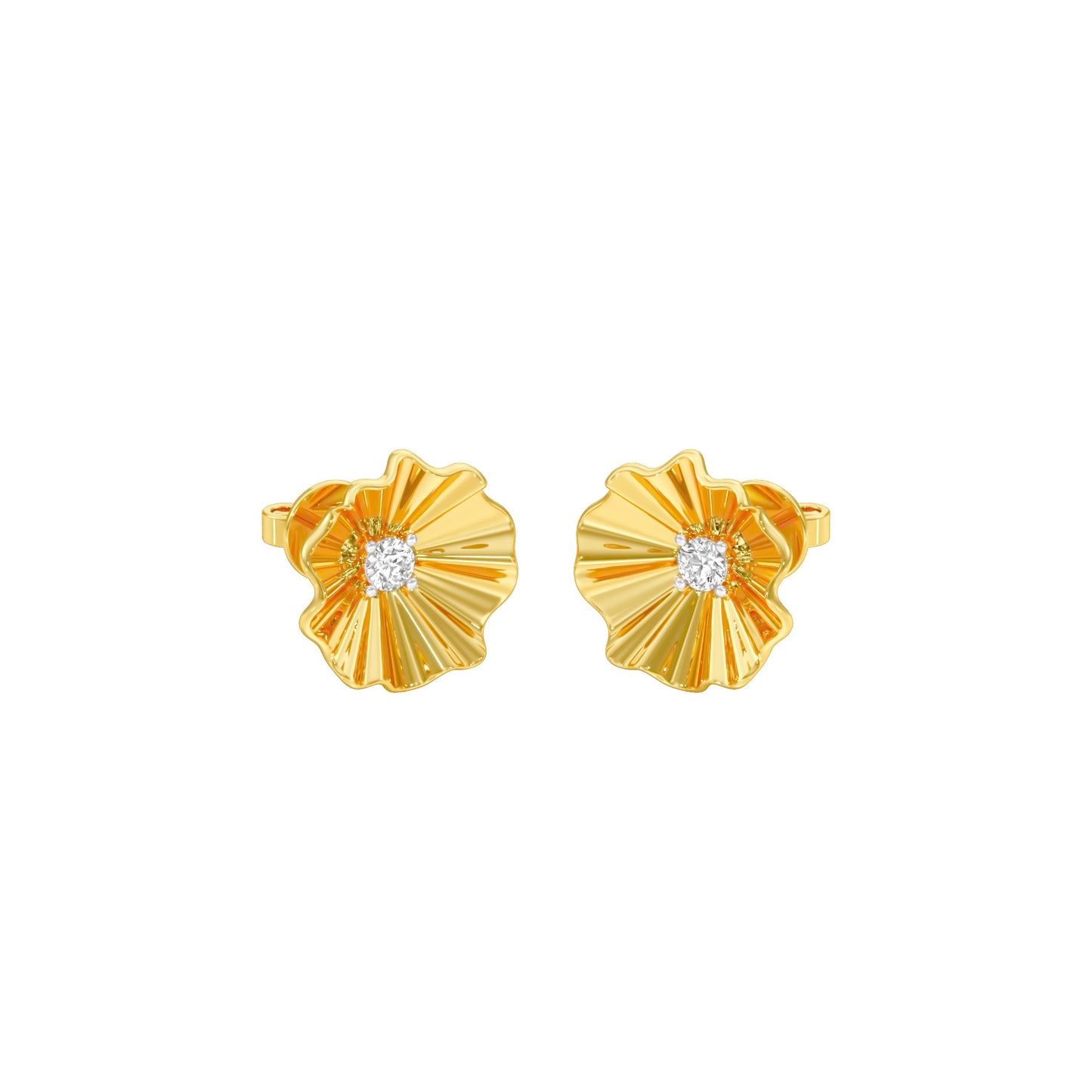 Sunflare Diamond Stud Earrings 18 KT / Yellow Gold