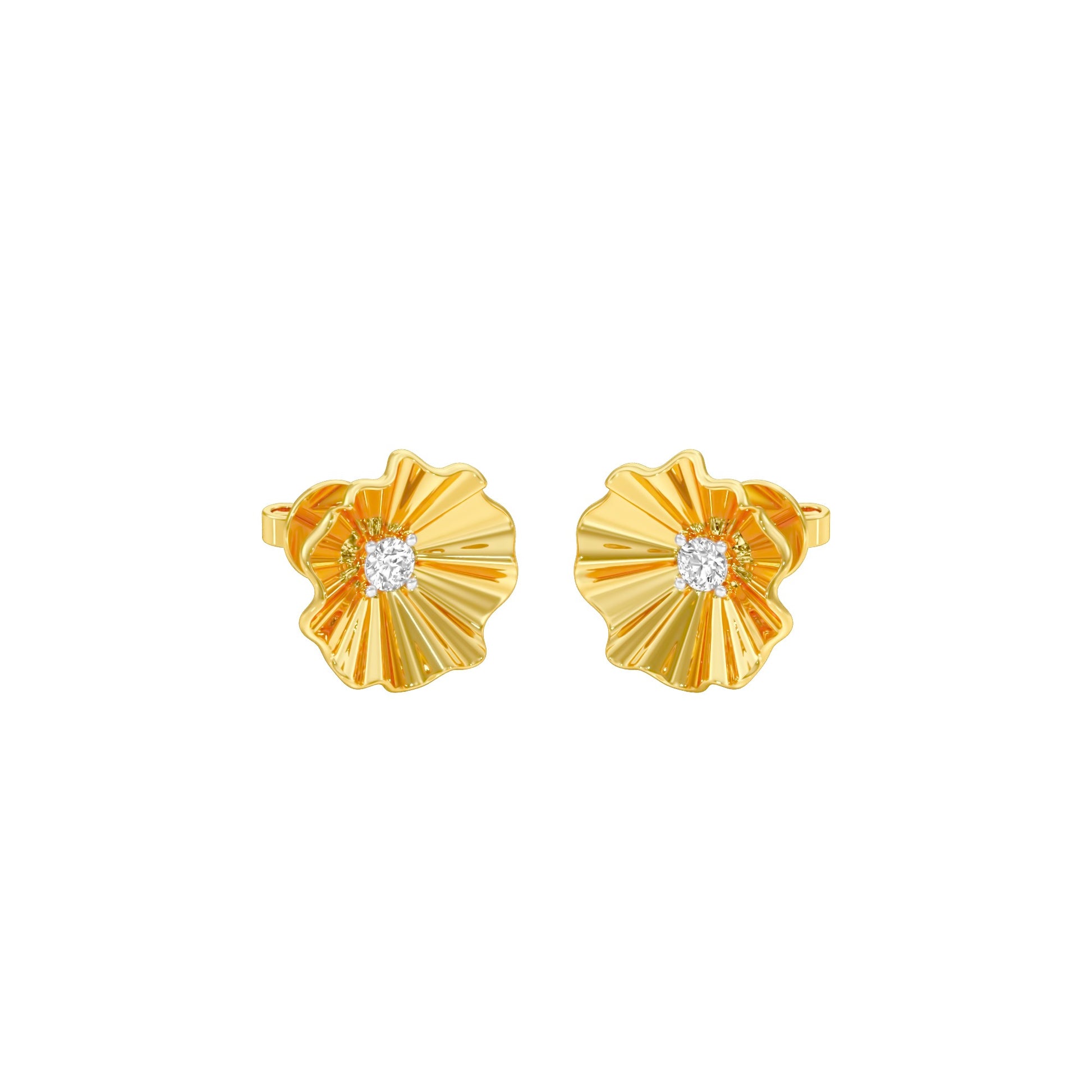 Sunflare Diamond Stud Earrings 18 KT / Yellow Gold
