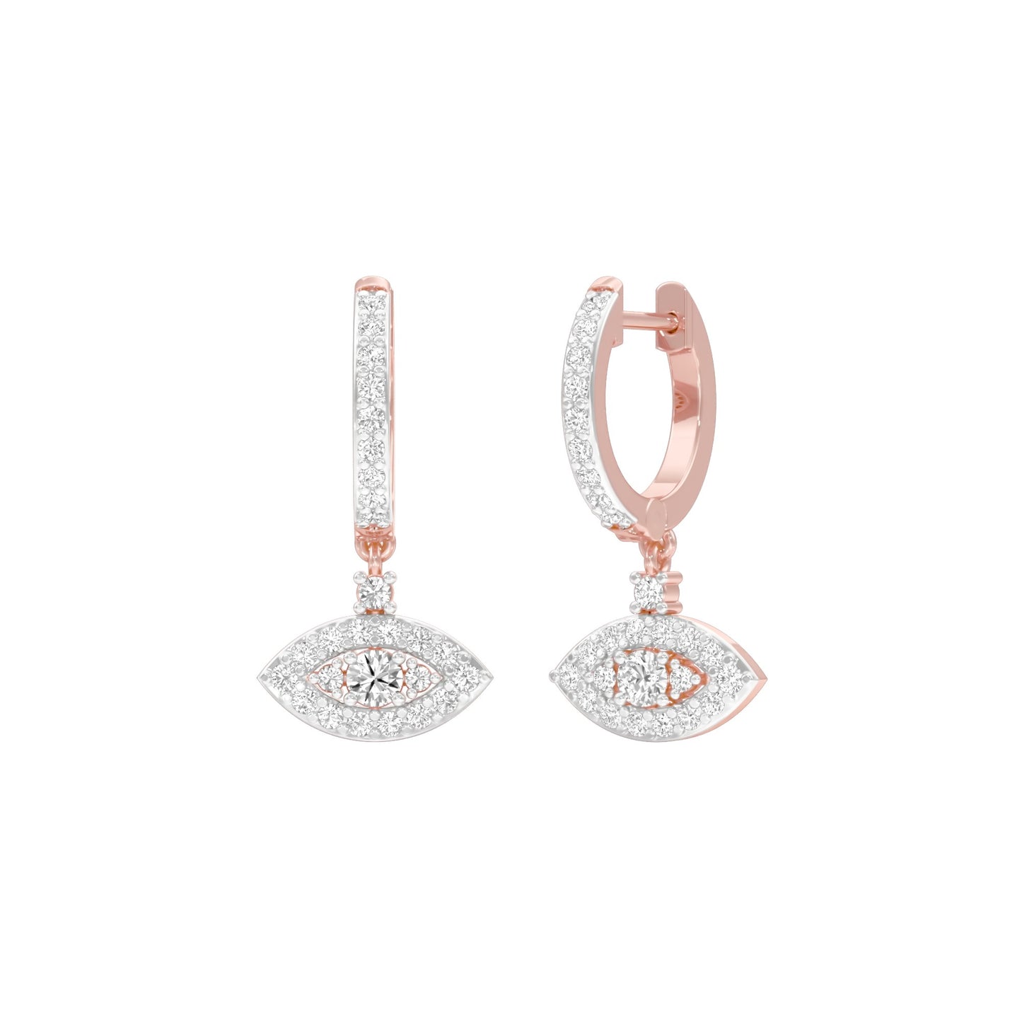 Prism Trail Diamond Drop Earrings 18 KT / Rose Gold