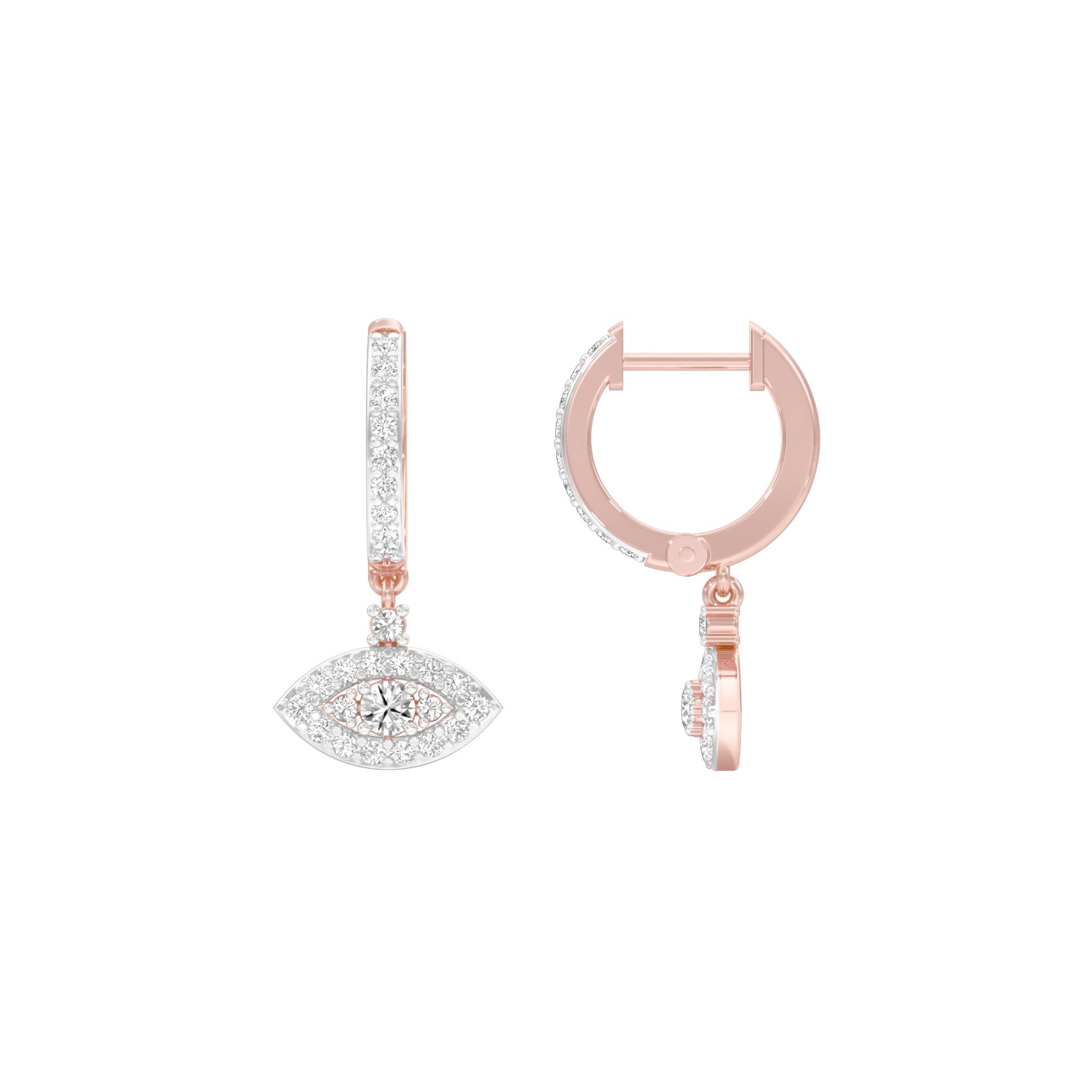 Prism Trail Diamond Drop Earrings 18 KT / Rose Gold