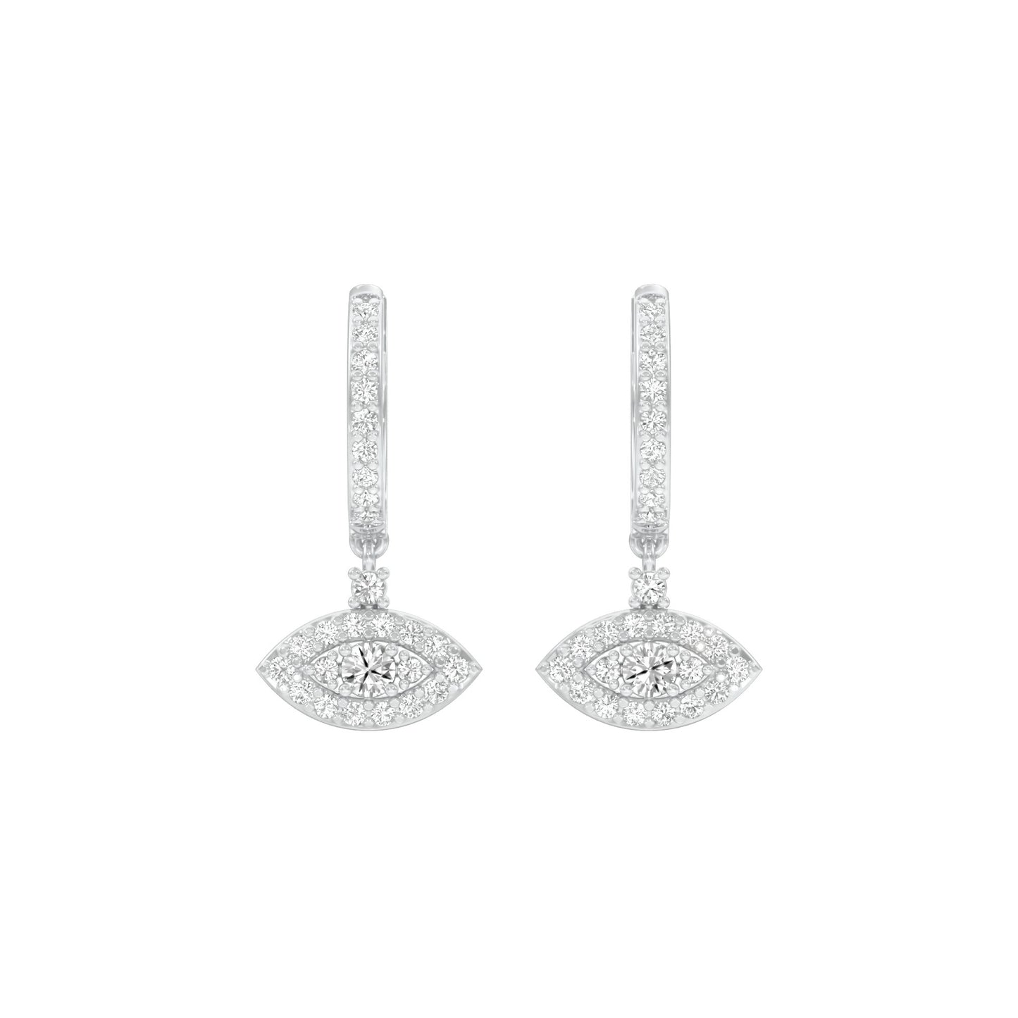 Prism Trail Diamond Drop Earrings 18 KT / White Gold