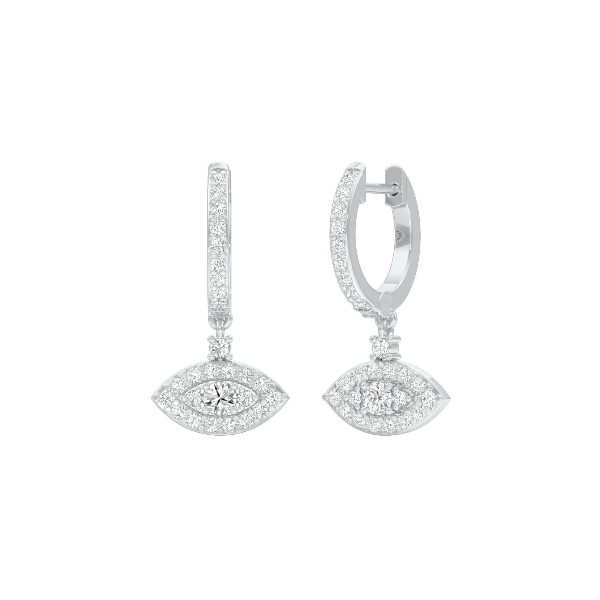 Prism Trail Diamond Drop Earrings 18 KT / White Gold