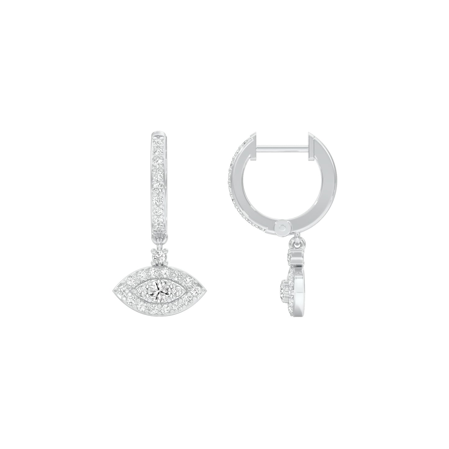 Prism Trail Diamond Drop Earrings 18 KT / White Gold