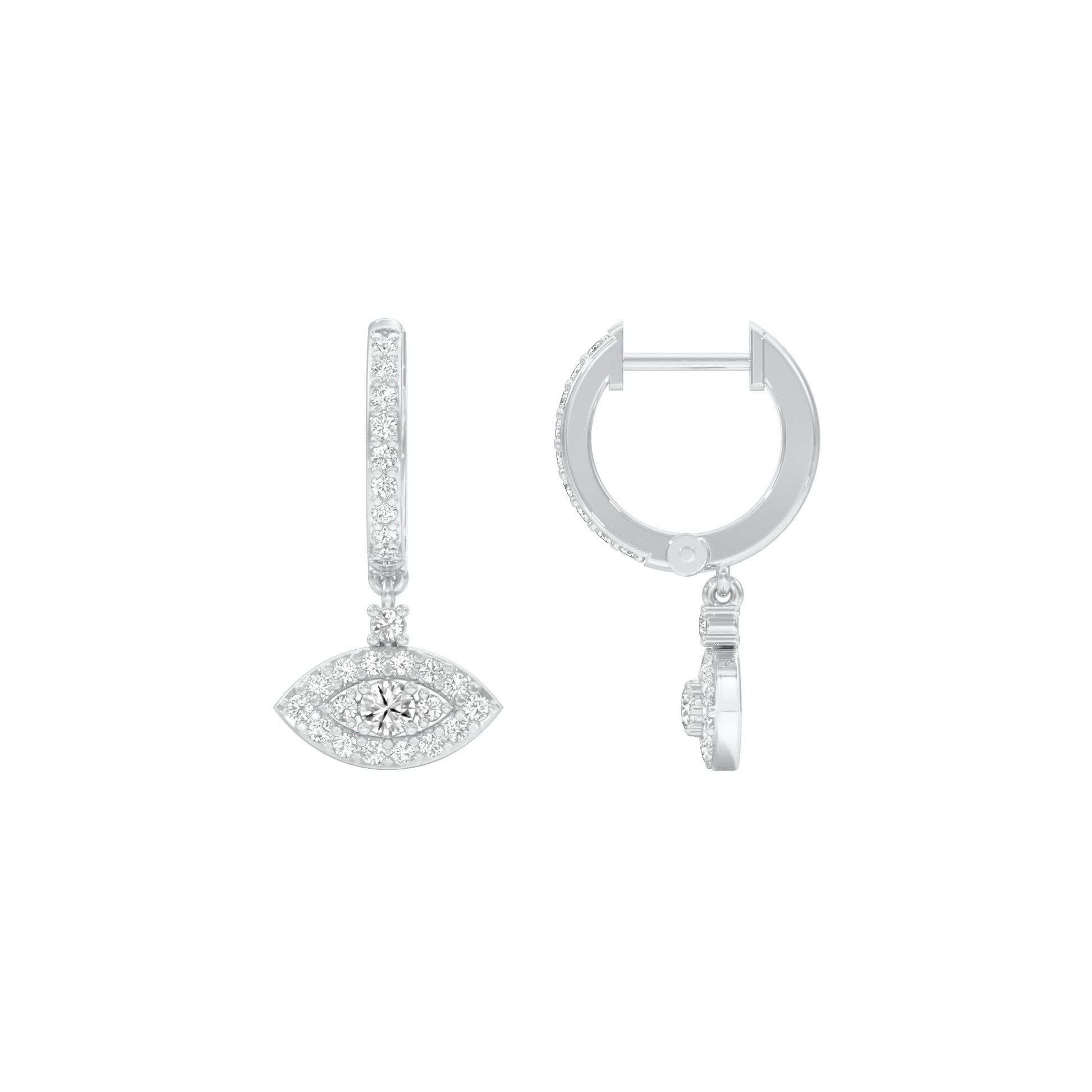 Prism Trail Diamond Drop Earrings 18 KT / White Gold