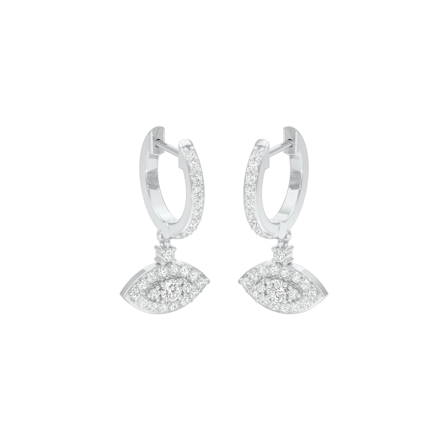 Prism Trail Diamond Drop Earrings 18 KT / White Gold