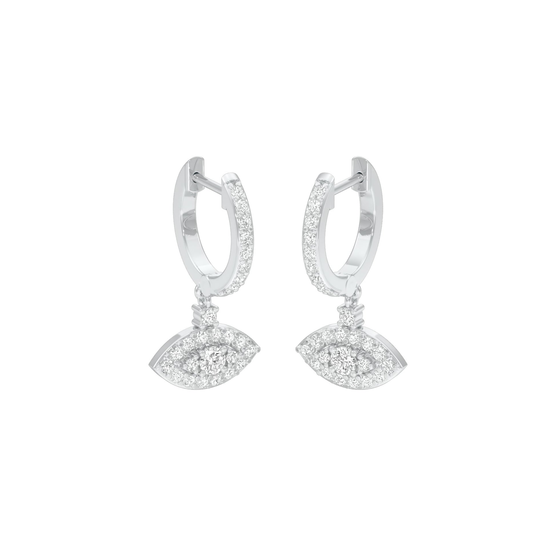 Prism Trail Diamond Drop Earrings 18 KT / White Gold